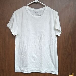 Bench Size L White Classic Crew Neck T-Shirt